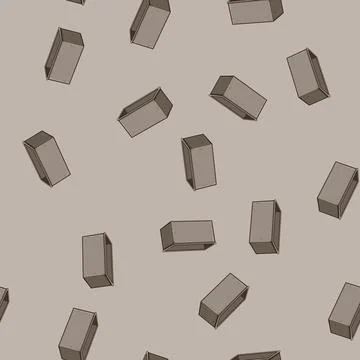 Seamless pattern fruit plastic crate cartoon vector Stock Illustration
