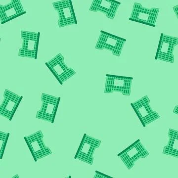 Seamless pattern fruit plastic crate cartoon vector Stock Illustration