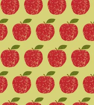 Seamless pattern fruit red apple Stock Illustration