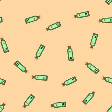 Seamless pattern fruit vinegar organic cartoon vector Stock Illustration