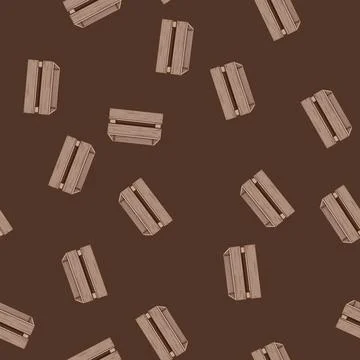 Seamless pattern fruit wooden crate cartoon vector Stock Illustration