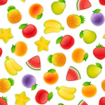 Seamless Pattern with Fruits Stock Illustration