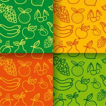 Seamless pattern of fruits Stock Illustration