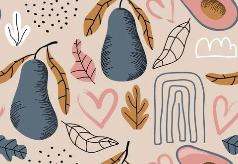 Seamless pattern with fruits. イラスト素材