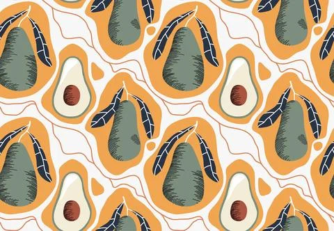 Seamless pattern with fruits. イラスト素材