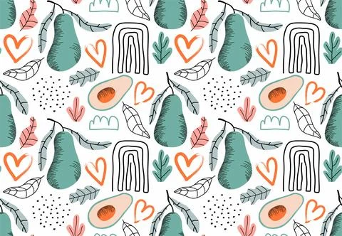 Seamless pattern with fruits. Stock Illustration