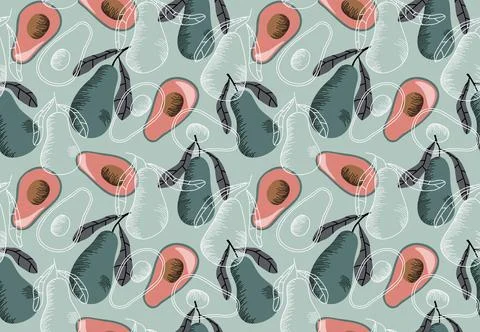 Seamless pattern with fruits. Stock Illustration