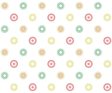 Seamless pattern of fruits. White background. Stock Illustration