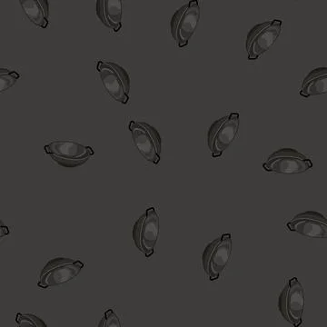 Seamless pattern frying iron skillet cartoon vector Stock Illustration