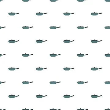Seamless pattern with frying pans and lids Stock Illustration