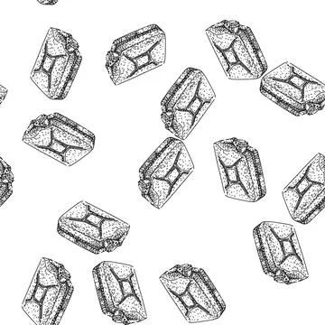 Seamless pattern Fuel can container providing gasoline oil storage Stock Illustration