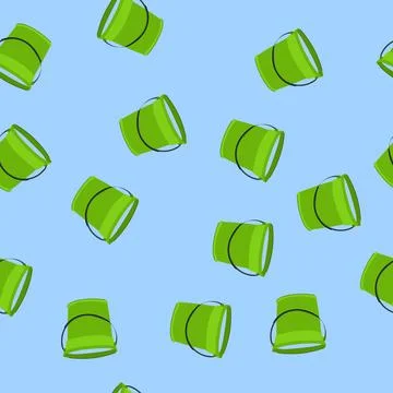 Seamless pattern full bucket water cartoon vector Stock-Illustration