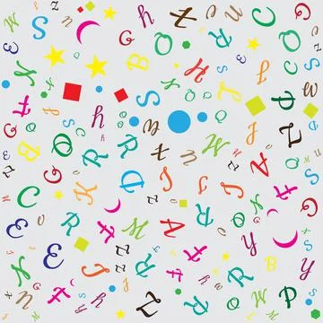 Seamless pattern full color with alphabet letter of English ABC to Z  with st Stock Illustration