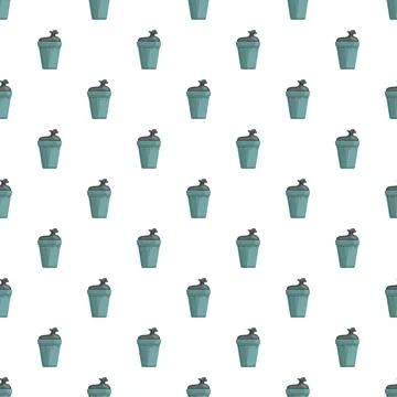 Seamless pattern with full garbage bins vector illustration 스톡 일러스트
