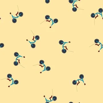 Seamless pattern fun balance bike cartoon vector Stockillustratie