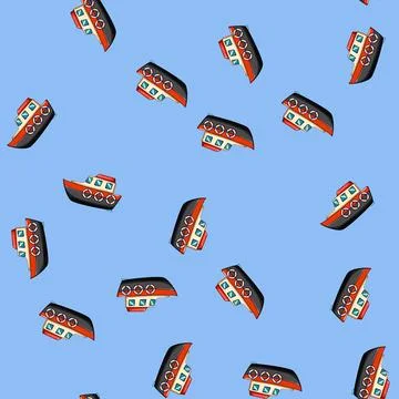 Seamless pattern fun boat toy cartoon vector 스톡 일러스트
