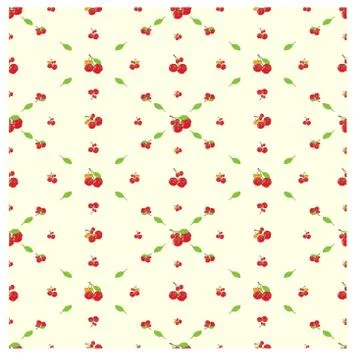 Seamless Pattern with Fun Cherry Vector Stock Illustration