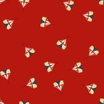 Seamless pattern fun circus tent cartoon vector 库存插图