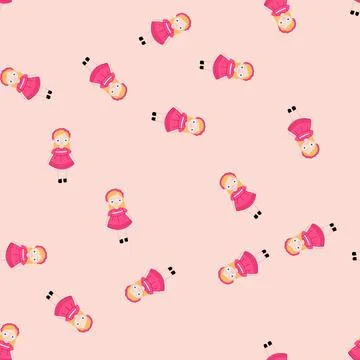 Seamless pattern fun doll toy cartoon vector 库存插图