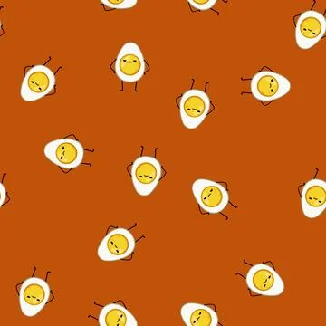 Seamless pattern fun egg character cartoon vector 库存插图
