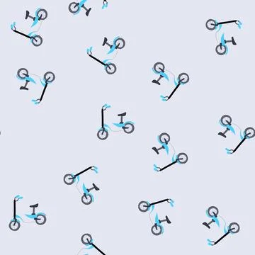 Seamless pattern fun electric scooter cartoon vector 库存插图