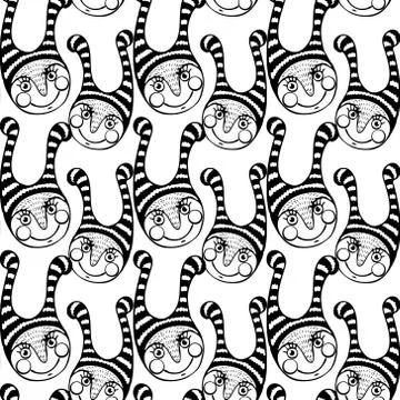 Seamless pattern with fun face of gnome. vector Illustrazione stock