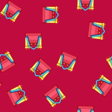 Seamless pattern fun inflatable castle cartoon vector 库存插图