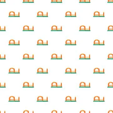 Seamless pattern with fun inflatable jumping castle Illustrazione stock