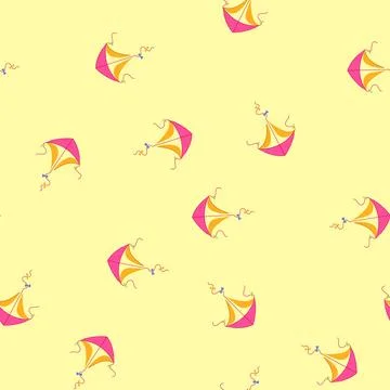 Seamless pattern fun kite cartoon vector Stockillustratie