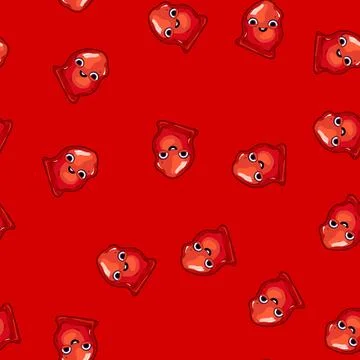 Seamless pattern fun slime character cartoon vector 스톡 일러스트