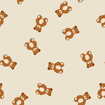 Seamless pattern fun stuffed animal toy cartoon vector イラスト素材