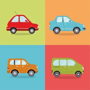 Seamless pattern with fun transports Stock Illustration