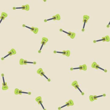 Seamless pattern fun ukulele cartoon vector イラスト素材