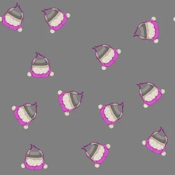 Seamless pattern fun winter hat kid cartoon vector Stockillustratie