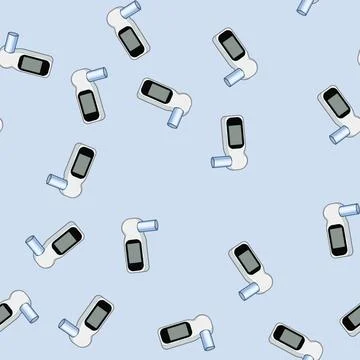Seamless pattern function spirometer cartoon vector Stock Illustration