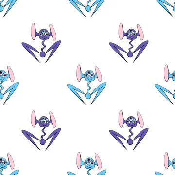 Seamless pattern with funny Aliens in doodle flat style. Humanoids, visitors, 스톡 일러스트