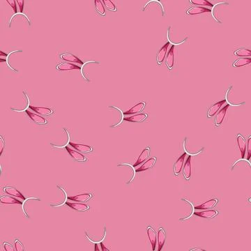 Seamless pattern funny easter bunny ear cartoon vector Stock Illustration
