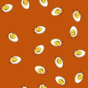 Seamless pattern funny egg character cartoon vector Illustrazione stock