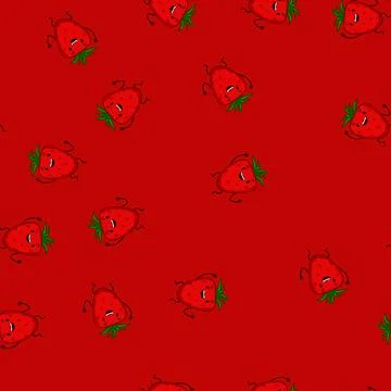 Seamless pattern funny fruit vegetable character cartoon vector Illustrazione stock