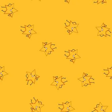 Seamless pattern funny geometric shape character cartoon vector Illustrazione stock