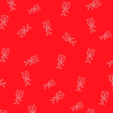 Seamless pattern with funny monsters Stock Illustration