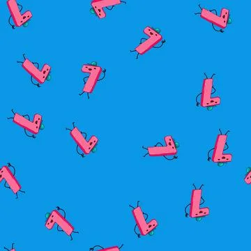 Seamless pattern funny number character cartoon vector Stockillustratie