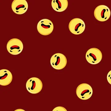 Seamless pattern funny smiley cartoon vector 库存插图