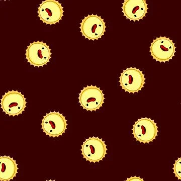 Seamless pattern funny sun character cartoon vector 库存插图