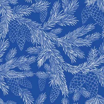 Seamless pattern fur-tree Stock Illustration