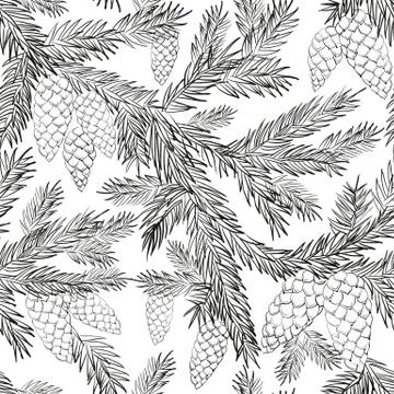 Seamless pattern fur-tree Stock Illustration