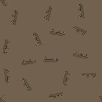 Seamless pattern furniture cot camp cartoon vector 库存插图