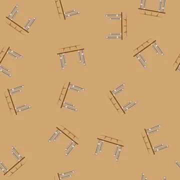 Seamless pattern furniture folding table cartoon vector Stock Illustration