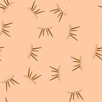 Seamless pattern furniture table dining cartoon vector Stock Illustration