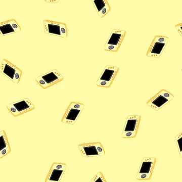 Seamless pattern gadget portable gaming device cartoon vector Stock-Illustration